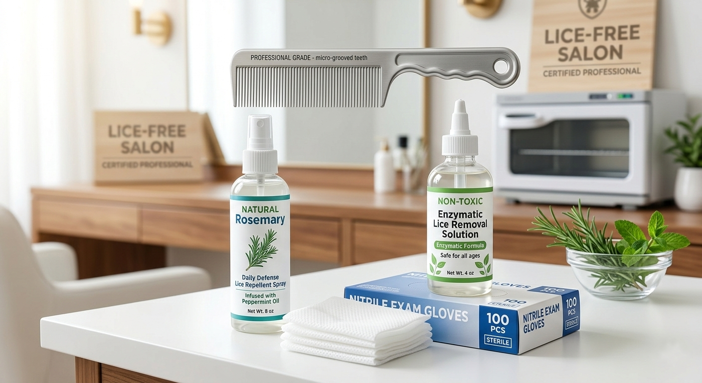 Non-toxic enzymatic lice removal professional treatment kit